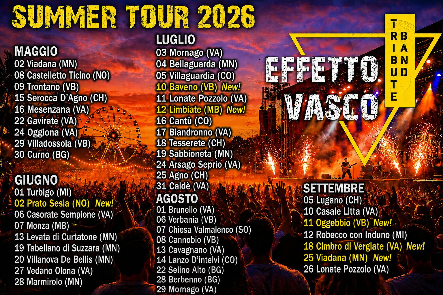 Locandina 1 tour Effetto Vasco Tribute Band