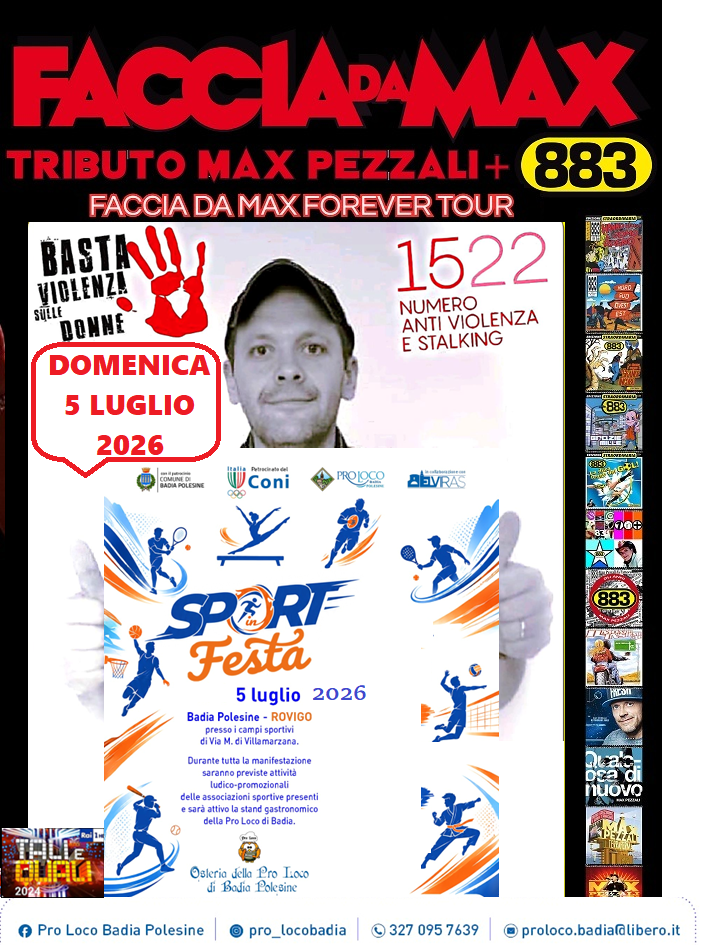 Evento Faccia da Max-Tributo 883&amp;Pezzali@Sport in Festa Badia Polesine RO