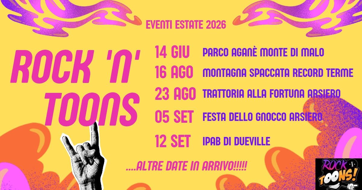 Evento Prima tappa Tour estivo 2026 Rock'n'Toons