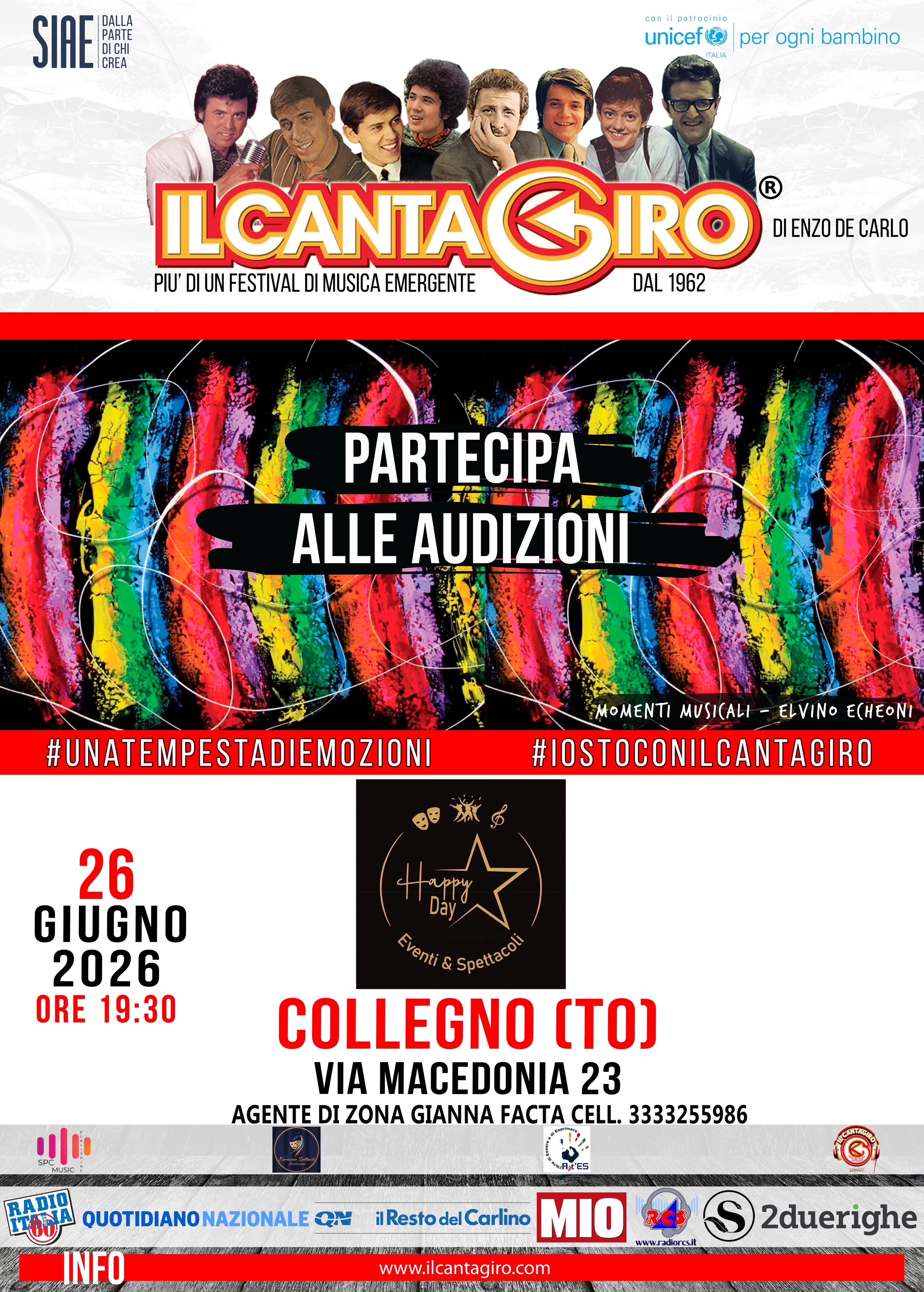 Evento Audizioni Cantagiro Regione Piemonte