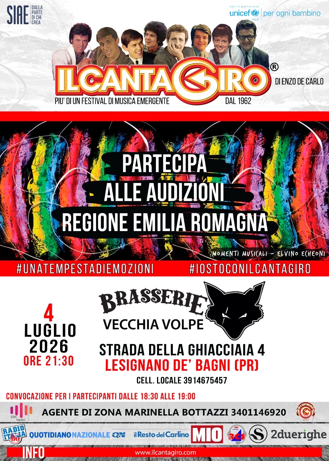 Evento Audizioni Cantagiro Emilia Romagna